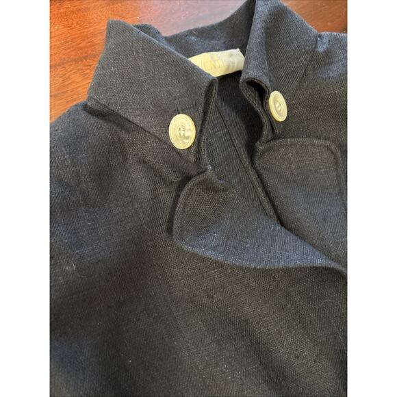 Valentino Spa Silk Cropped Blazer Size 12 Blue Woven Designer Tailored Twee - Picture 8 of 11